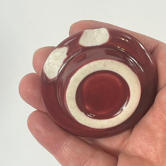 Burgundy Teapot 6" Red Ceramic Burden China POOR MCM Mid Century Retro Art Deco - Picture 8 of 14